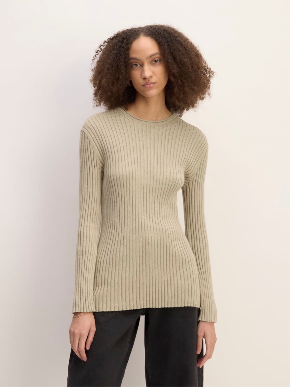 Everlane 100% Organic Cotton Rib Crew Size Small